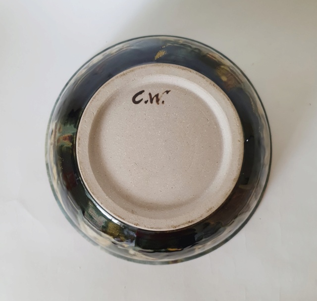 Studio Pottery Bowl ID C.W. Mark 20210711