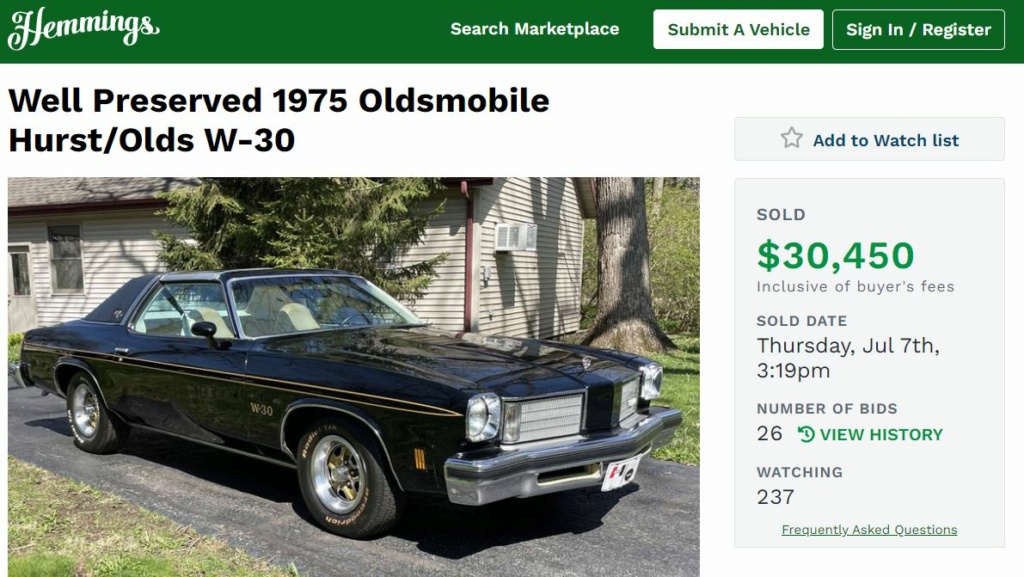 Well Preserved 1975 Oldsmobile Hurst/Olds W-30 - Hemmings 75_hur11