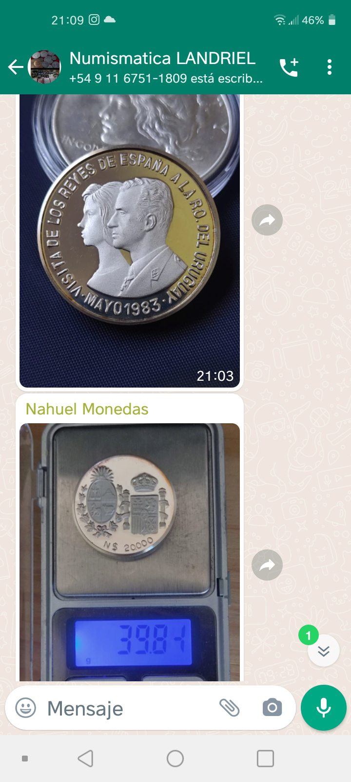 Uruguay •1983• 2000 Nuevos Pesos - Visita Reyes de España •Ensayo en plata Piedfort• Screen10