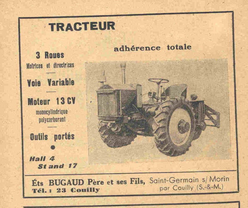 Salon de la machine agricole de 1947 Bugaud11