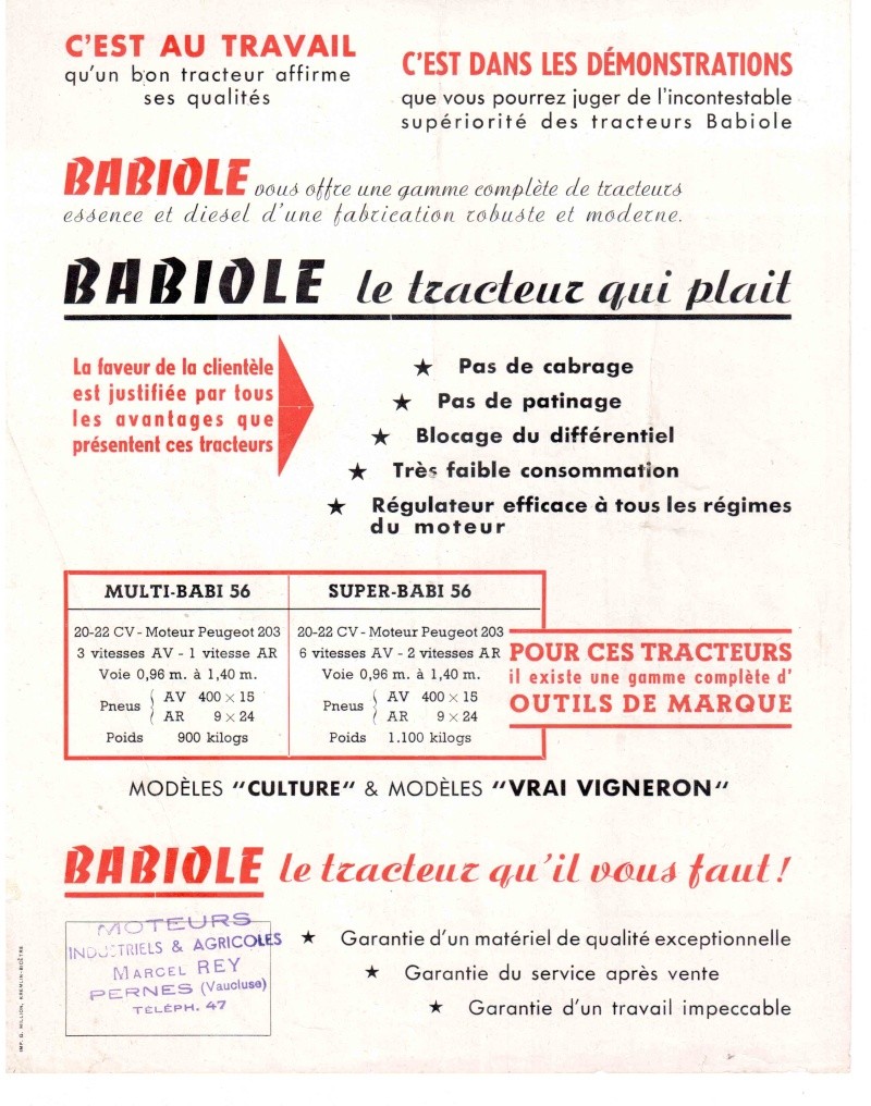 les TRACTEURS AGRICOLES à moteur 203 Babiol12