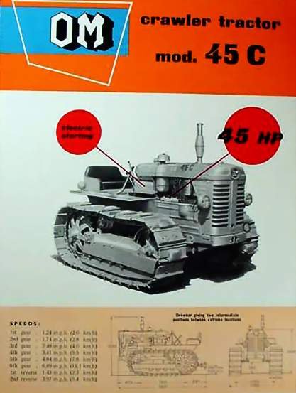 Tracteurs à chenilles FIAT et O.M. Om45ct10