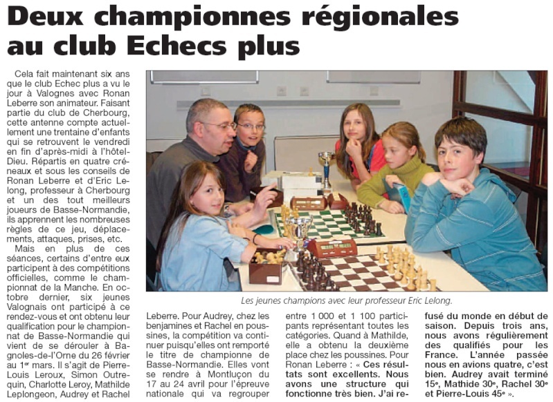 Article de La Presse de la Manche (2 Championnes à Valognes) Articl10