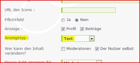 Profilfeld - Fehlende Profilfeld Beschreibung  Aufzei83