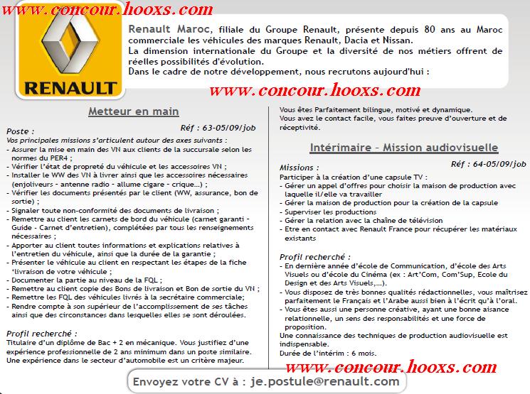 شركة  Renault Maroc  رونو لسيارات تعلن عن العديد من الوظائف 2009/05/26 - صفحة 20 2000110