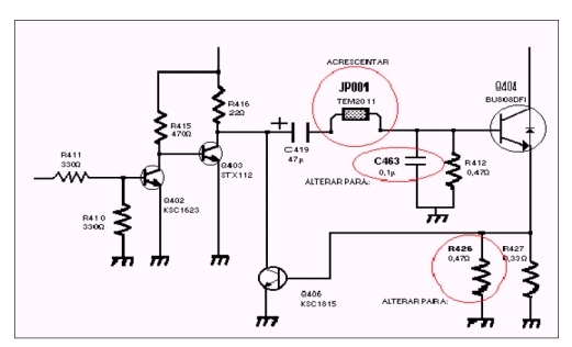 TOSHIBA. QUEIMA DO TRANSISTOR DE SAIDA HORIZONTAL, CHASSIS U14 ATÉ O U16. 218