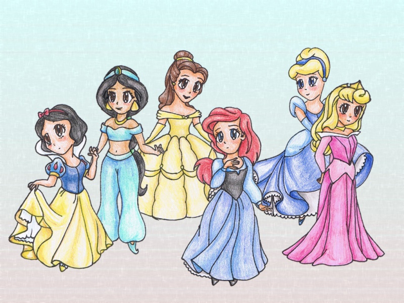 Dessins sur les plus belles Princesses Disney Ensemble Chibi_10