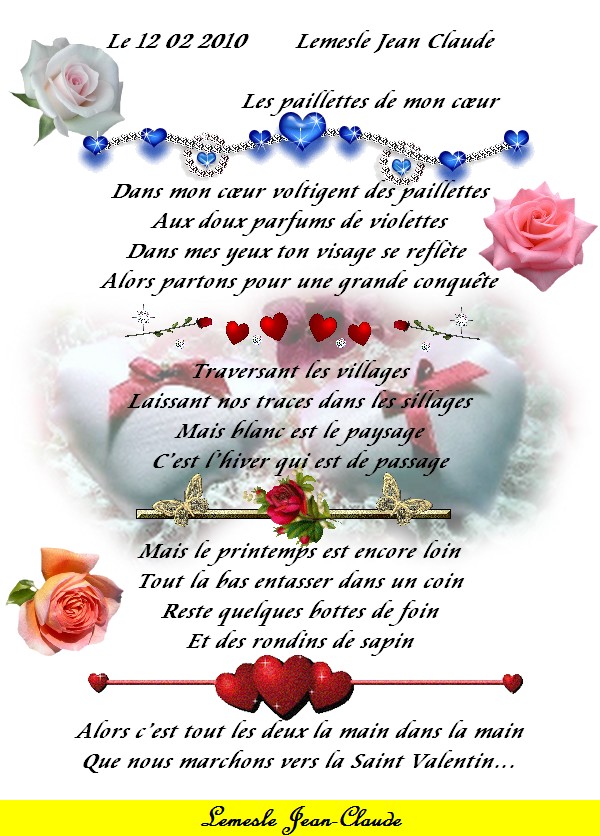 les paillettes de mon coeur poeme de jcl Le_12_10