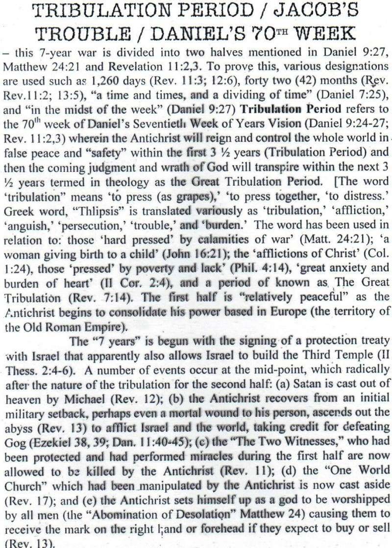 TOPIC I : FUTURE EVENTS / RAPTURE, REBUILDING OF THE 3RD TEMPLE, JUDGMENT SEAT OF CHRIST, MARRIAGE SUPPER OF THE LAMB, TRIBULATION PERIOD, RUSSIAN INVASION, BATTLE OF ARMAGGEDDON, SECOND COMING IN GREAT POWER, SATAN IN BOTTOMLESS PIT, ETC.... St1310