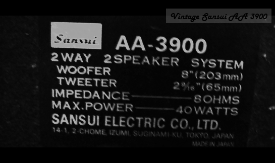 Sansui AA-3900 speakers (Used) Back_b10