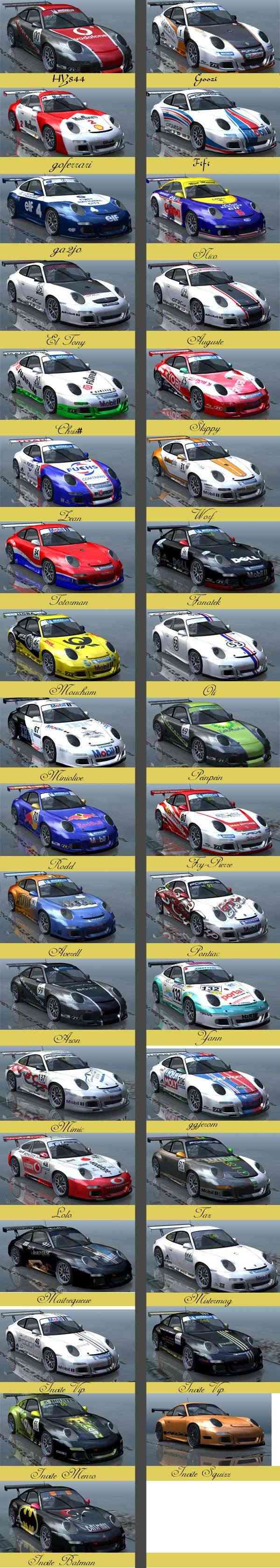 Porsche 997 cup Liste911