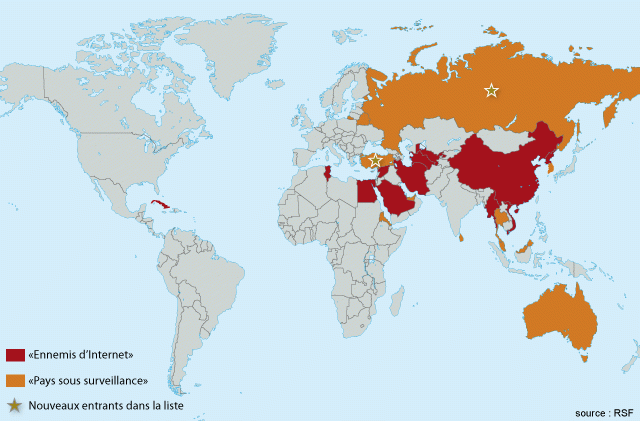 Rsf dénonce une censure de plus en plus présente sur internet Carte-10