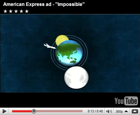 Symbology in latest American Express ad. Moonex10