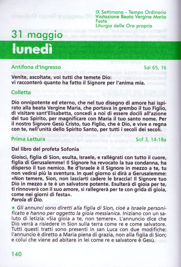 lunedì 31 maggio 14010