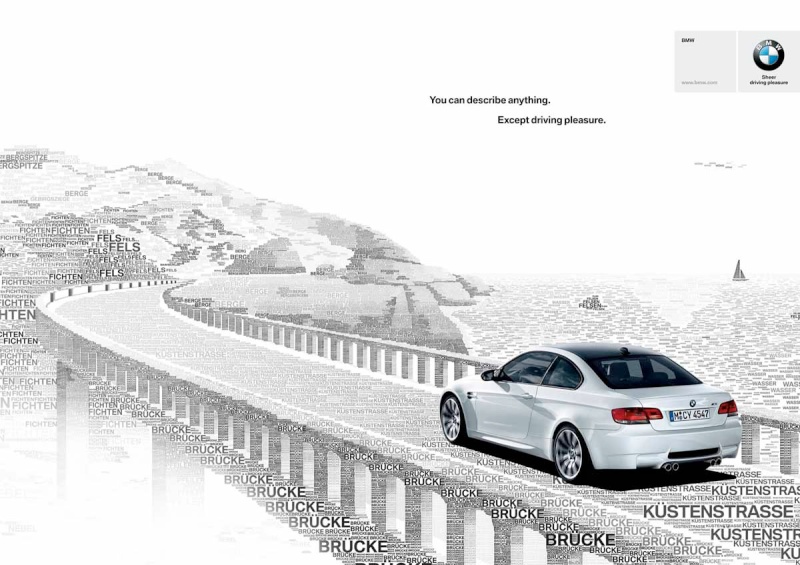 campagne imprimée de BMW" You can describe anything. Except driving pleasure" Bmw_ty10