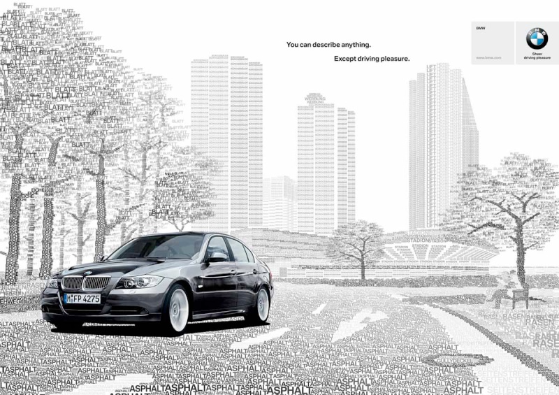 campagne imprimée de BMW" You can describe anything. Except driving pleasure" Bmw_ty11