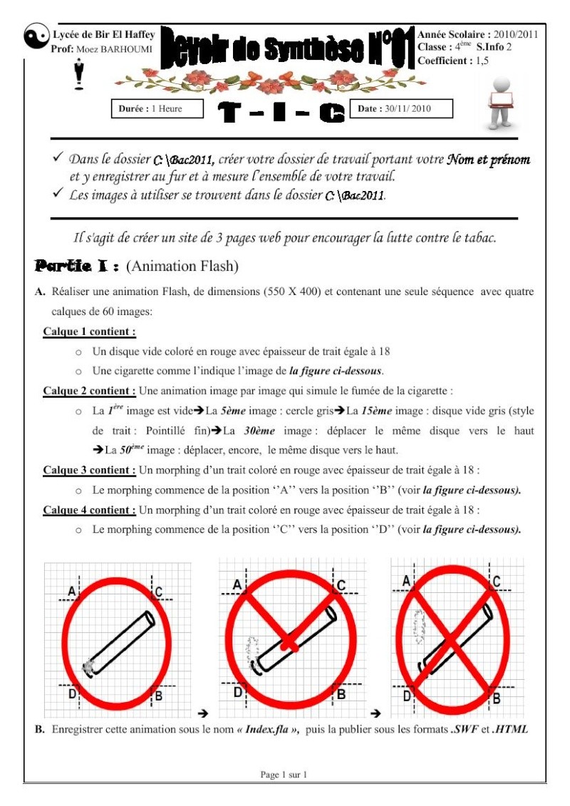 Devoir de Synthèse N°01 -2011- Ds1_ti10