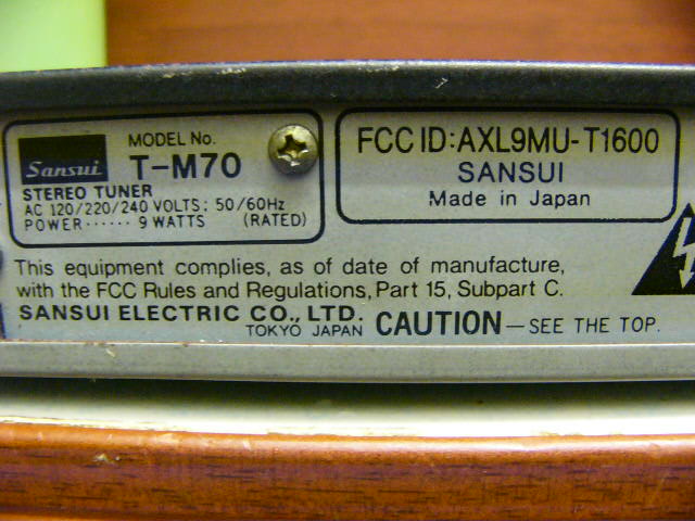 Sansui Digital Tuner T-M70 (used)-sold P1040534