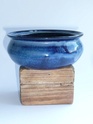 Studio pottery bowl - blue glaze marked AJB Blue_s10
