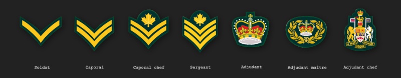 Les grades de l'armée canadienne Grades12