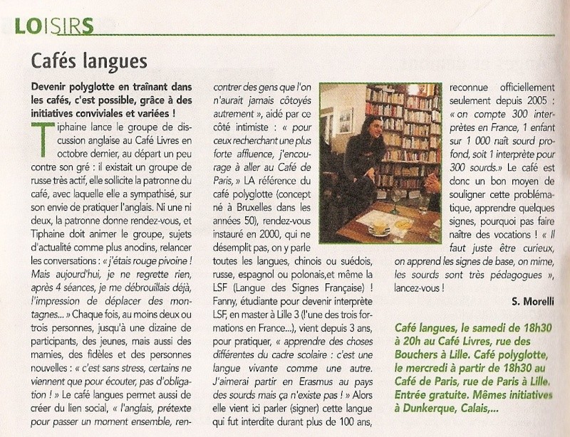 Article paru dans le magazine gratuit "Sortir" de Lille N°868 Numari11