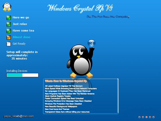 نسخة ويندوز كريستال الجديد الجميلة و الخفيفة Windows Crystal Xp   Window10