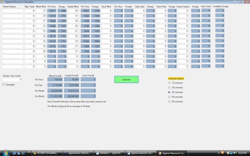 ogame resource calc screenshots(Software Finished) Screen13