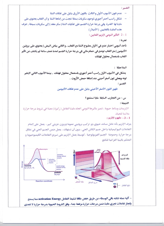 المجال التعلمي (1): التخصص الوظيفي للبروتينات الوحدة التعلمية (3) : النشاط الإنزیمي للبروتینات  الحصة التعلمية رقم: (01): - مفھوم الإنزیم وأھمیته. Sans_t14