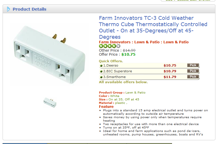 Thermo cube pour lampe chauffante  Thermo10