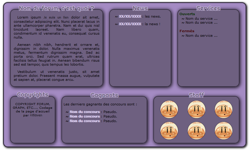 En-tête 6 blocs (presentation, news, services, copyright, gagnants et staff) Pa_6bl10