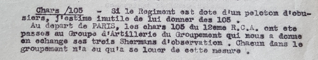 Chars Shermans des régiments d'artillerie Sans_t23