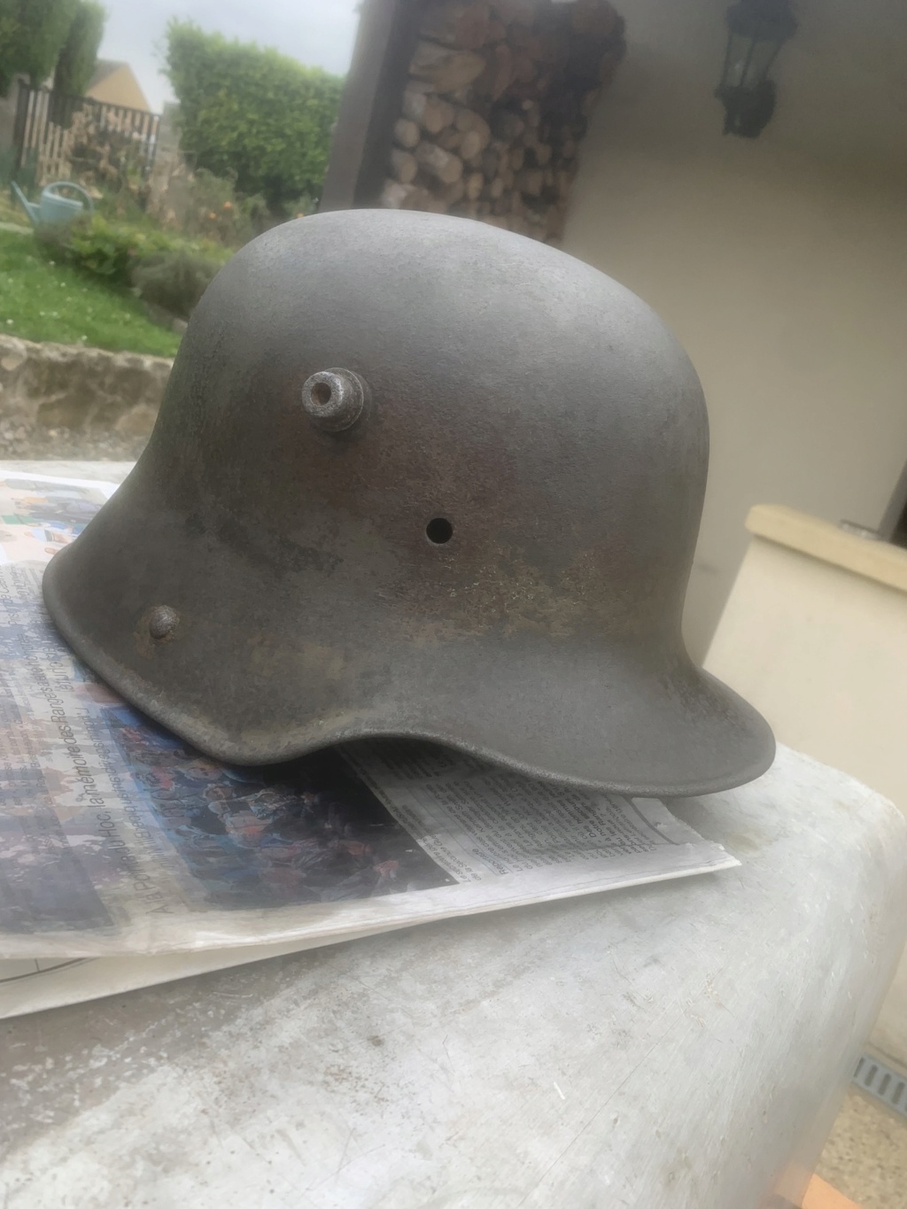 petite trouvaille du dimanche ,casque allemand ww1 Img_7812