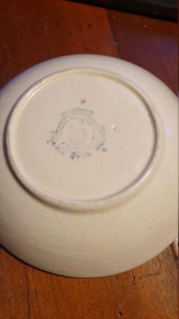50s Ashtray with ink stamp - Milton Head Pottery?  20220611