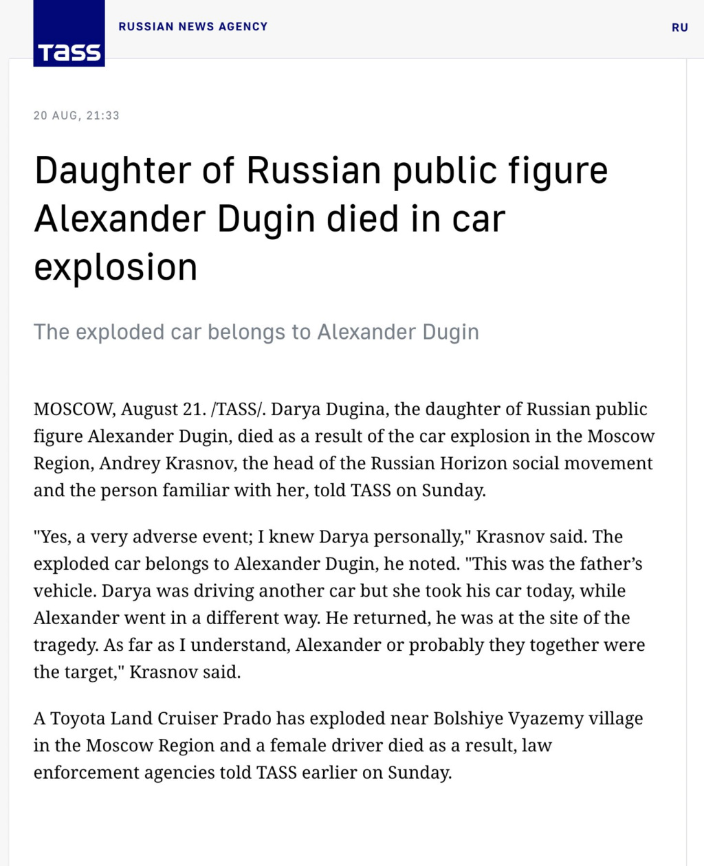 Darya Dugina, A.Dugin's daughter, killed by car bomb in Moscow - Page 3 Image74