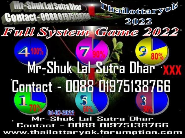 Mr-Shuk Lal Lotto 100% VIP 01-07-2022 Formu162
