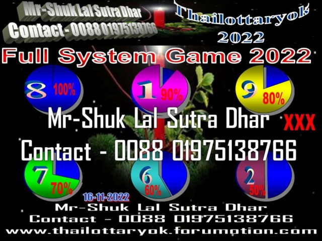 Mr-Shuk Lal Lotto 100% VIP 16-11-2022 Formu179