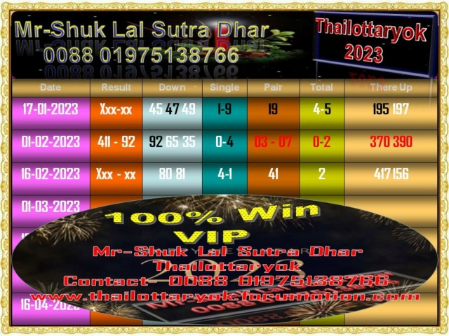Mr-Shuk Lal Lotto 100% Free 01-03-2023 Set_pa52