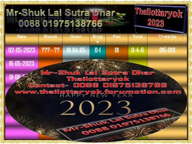 Mr-Shuk Lal Lotto 100% Free 16-05-2023 Set_pa62