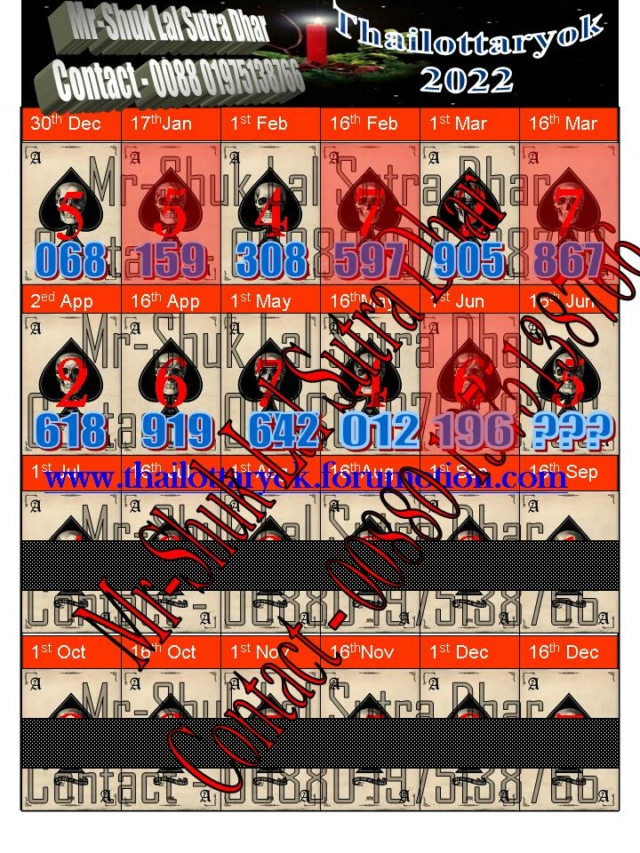 Mr-Shuk Lal Lotto 100% Free 16-06-2022 Yearl103