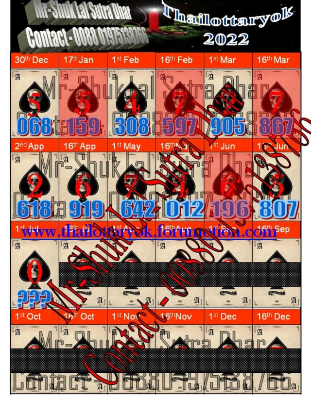Mr-Shuk Lal Lotto 100% Free 16-07-2022 Yearl105