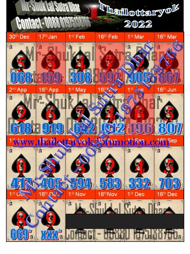 Mr-Shuk Lal Lotto 100% Free 01-11-2022 Yearl115