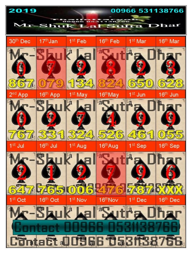 Mr-Shuk Lal 100% Tips 16-09-2019 - Page 3 Yearly41