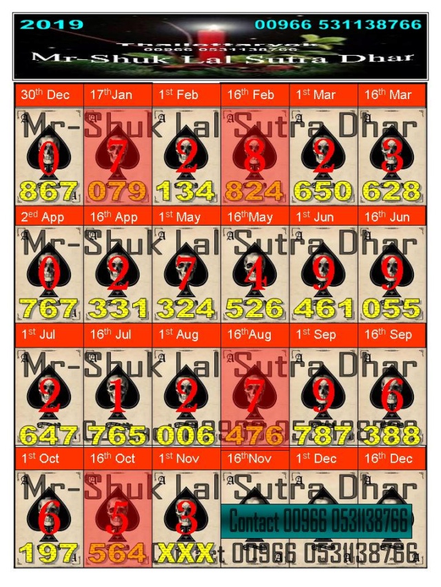 Mr-Shuk Lal 100% Tips 01-11-2019 - Page 2 Yearly44