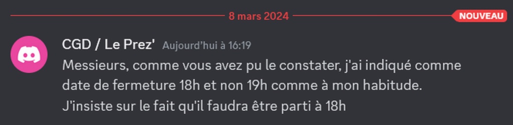 Qui fait quoi le 09 mars 2024 ? 2024-045