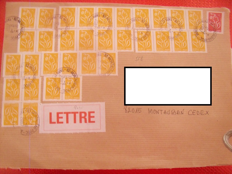 Marianne de Lamouche sur lettre avec 33 exemplaires Gedc0832