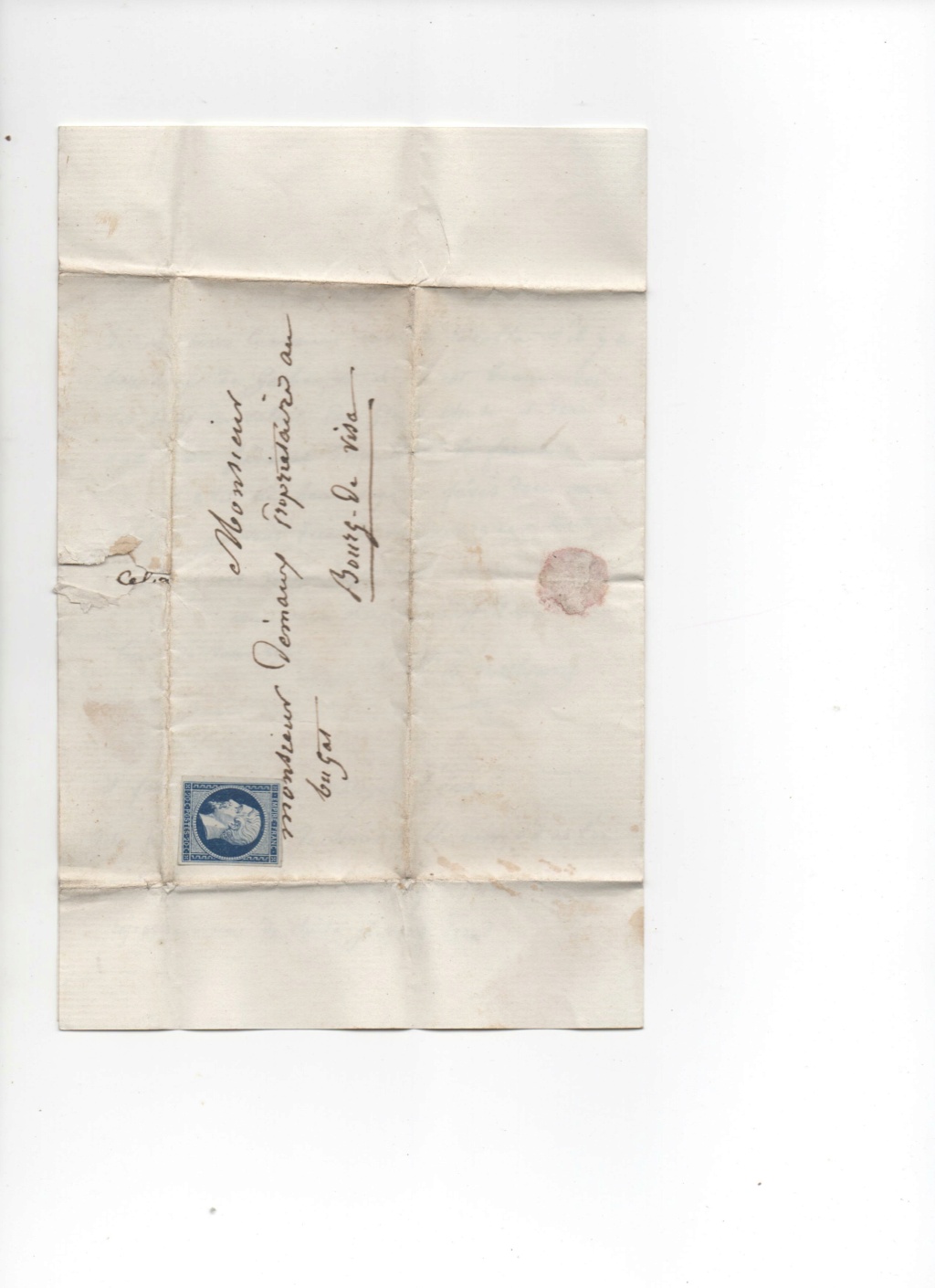 lettre non oblitérée avec Napoléon 20c empire. Lettre13