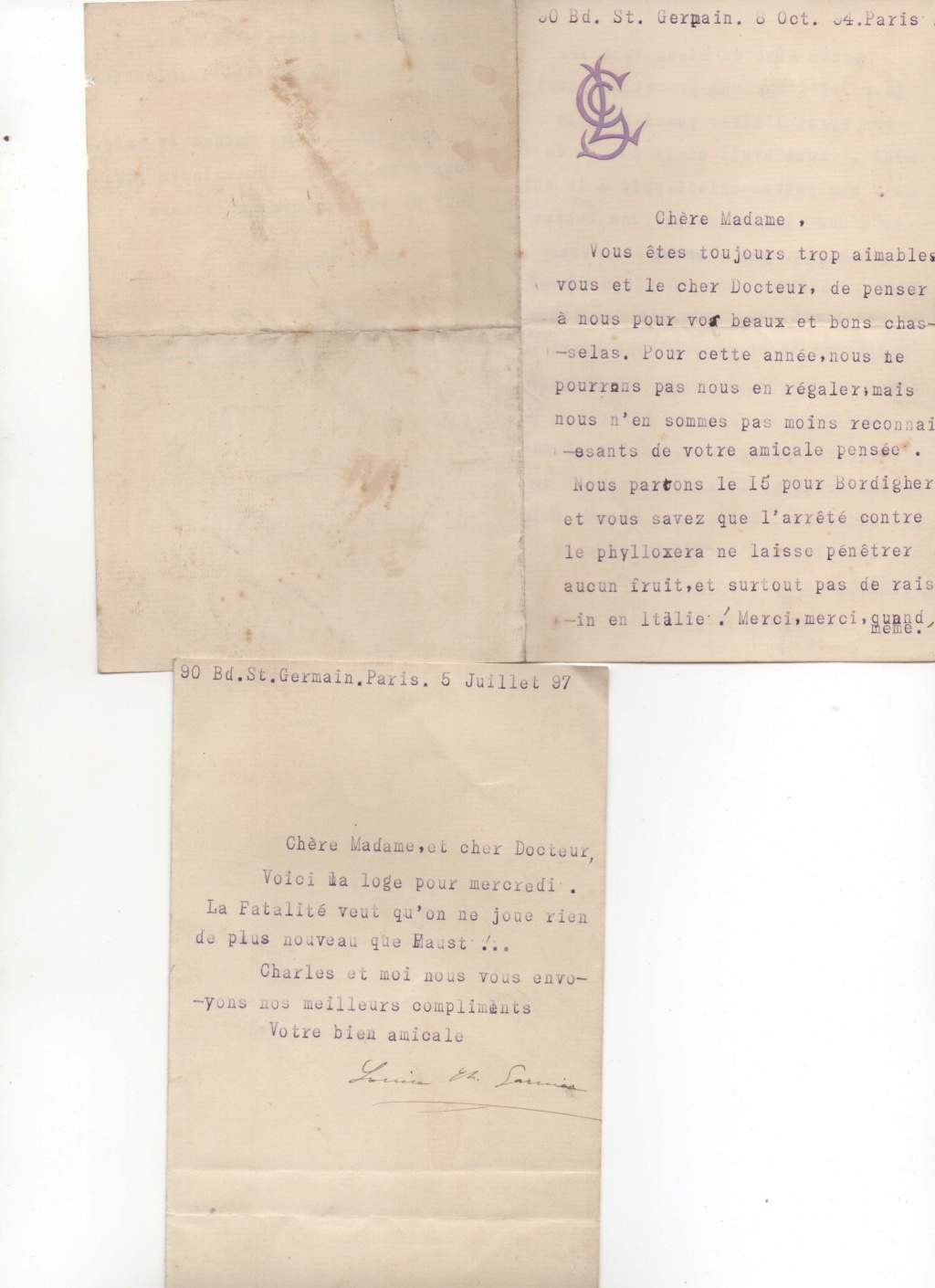 lettre de Madame Garnier Lettre18