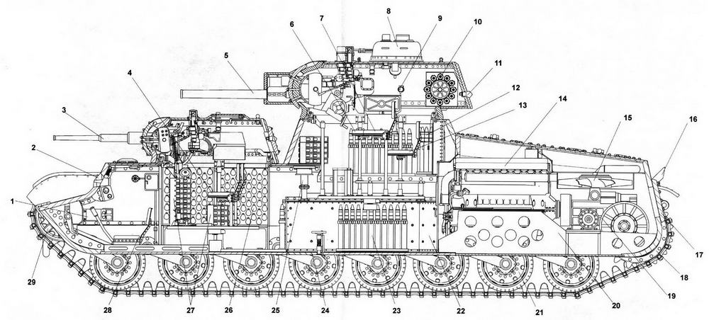 Т-100 - опытный тяжёлый танк прорыва Cc8-810