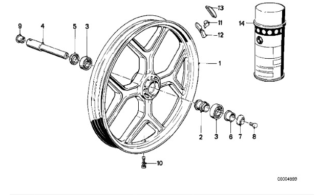 Entretoise roue avant R80 Monolever Sans_t10