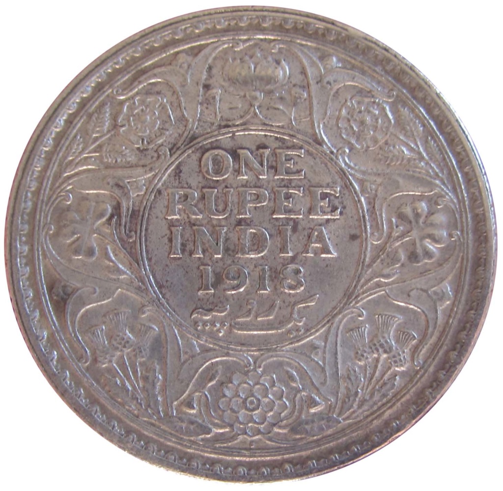 1 Rupia de Jorge V - 1917. Calcuta (India británica) 1_rupe12